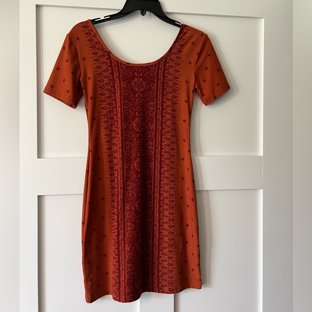 Burnt orange Mudd mini fitted dress